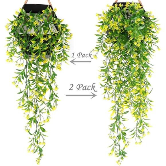 Artificial Hanging Vine Flowers Decor, Fake Vines Plants Greenery Plastic Willow - Picture 6 of 6